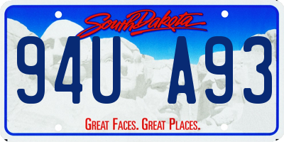 SD license plate 94UA93
