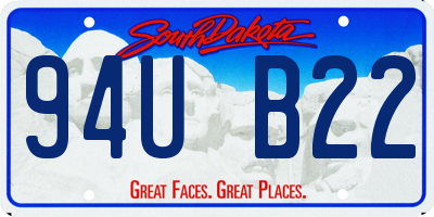 SD license plate 94UB22
