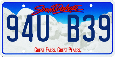 SD license plate 94UB39
