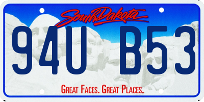SD license plate 94UB53