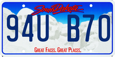 SD license plate 94UB70