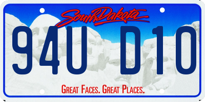 SD license plate 94UD10