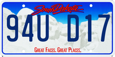 SD license plate 94UD17