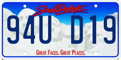 SD license plate 94UD19