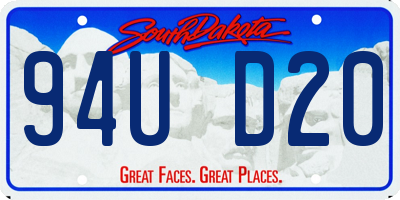 SD license plate 94UD20