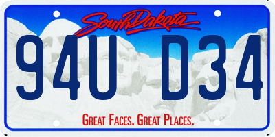 SD license plate 94UD34