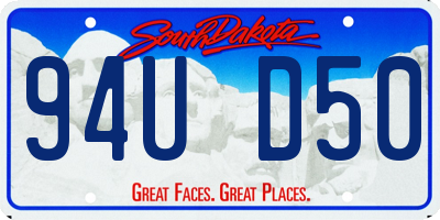 SD license plate 94UD50