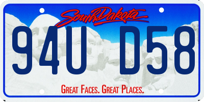 SD license plate 94UD58