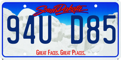 SD license plate 94UD85