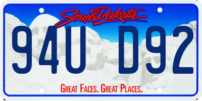 SD license plate 94UD92