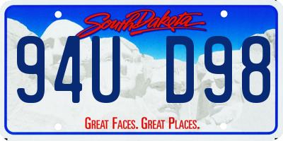 SD license plate 94UD98