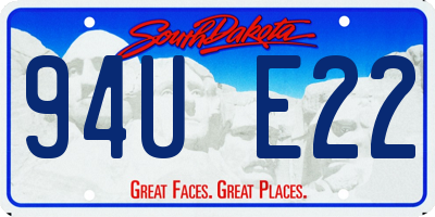 SD license plate 94UE22