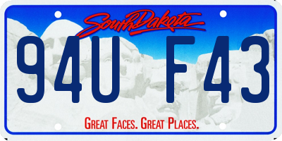 SD license plate 94UF43