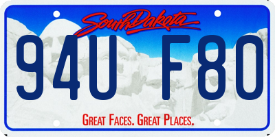 SD license plate 94UF80