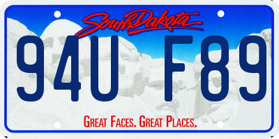SD license plate 94UF89