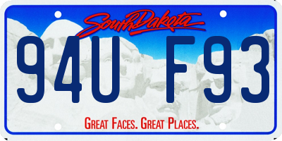 SD license plate 94UF93