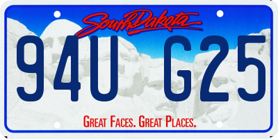 SD license plate 94UG25