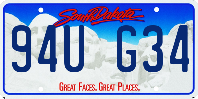 SD license plate 94UG34