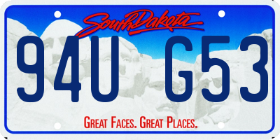 SD license plate 94UG53