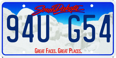 SD license plate 94UG54