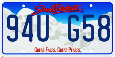 SD license plate 94UG58