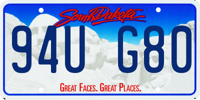 SD license plate 94UG80