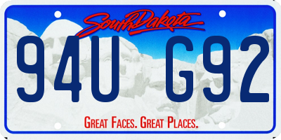SD license plate 94UG92