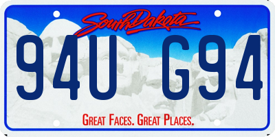SD license plate 94UG94