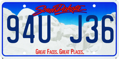 SD license plate 94UJ36