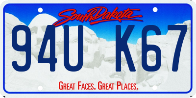 SD license plate 94UK67