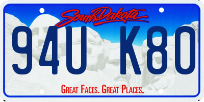 SD license plate 94UK80