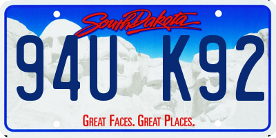 SD license plate 94UK92