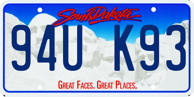 SD license plate 94UK93