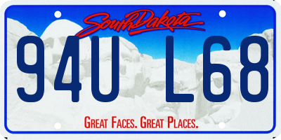 SD license plate 94UL68