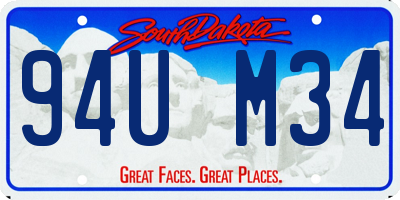 SD license plate 94UM34