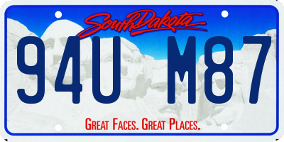 SD license plate 94UM87