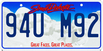 SD license plate 94UM92