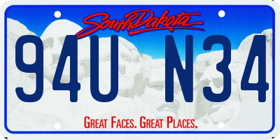 SD license plate 94UN34