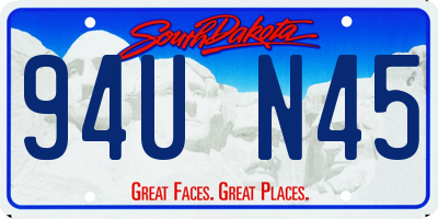 SD license plate 94UN45