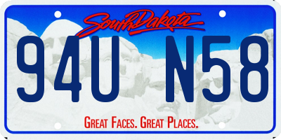 SD license plate 94UN58
