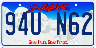 SD license plate 94UN62