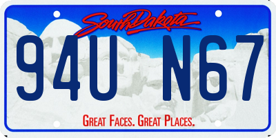 SD license plate 94UN67