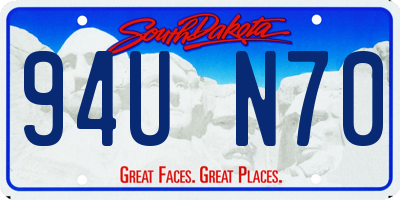 SD license plate 94UN70