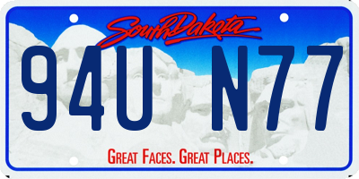 SD license plate 94UN77