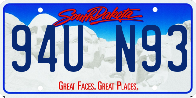 SD license plate 94UN93