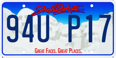 SD license plate 94UP17