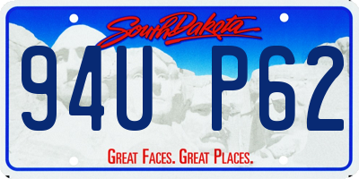 SD license plate 94UP62