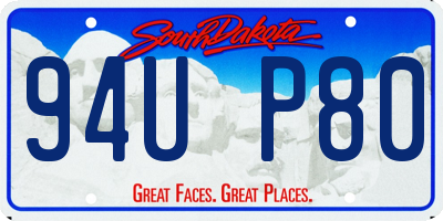SD license plate 94UP80