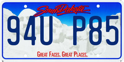 SD license plate 94UP85