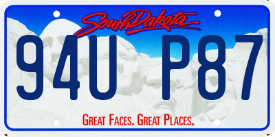 SD license plate 94UP87